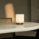 Mauve Beige & Brown / Emaperador Dark - Marmor wiederaufladbare Tischlampe - 3 Lichtmodi, schnurlos und & mit Wellenlampenschatten -Lampenschirm