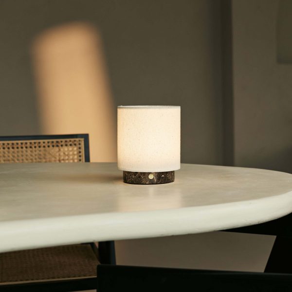 Mauve Beige & Brown / Emaperador Dark - Marmor wiederaufladbare Tischlampe - 3 Lichtmodi, schnurlos und & mit Wellenlampenschatten -Lampenschirm – Bild 2