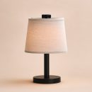Rover Schwarze Holzlampe - wiederaufladbar, schnurlos und dimmbarer Schatten