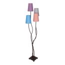 Textilstehleuchte 4-flammig "BOHO" bunt, Stehlampe mit bunten Schirmen, mit E14-Fassung, für Esszimmer, Wohnzimmer, Diele oder Büro, 140 cm hoch