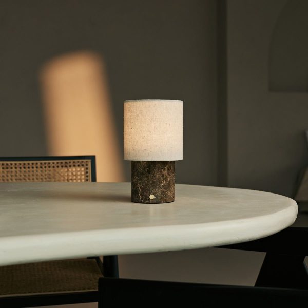 Onoda Brown / EMeperador Dark - Marmor wiederaufladbare Tischlampe - mit austauschbarer Lampenschatten und wiederaufladbarem Design – Bild 5