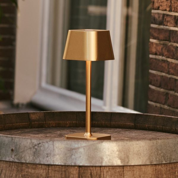 Ava Gold wiederaufladbare Tischlampe | Kabellos, dimmbar und stilvoll
