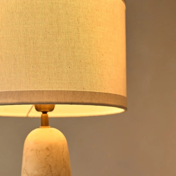 Charlotte Marmorlampe mit Baumwollschirm – Elegante Beleuchtung für Ihr Zuhause – Bild 7