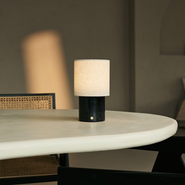 Onoda Black / Nero Marquina - wiederaufladbare Tischlampe Marmor - mit Wäsche austauschbarer Lampenschirm und wiederaufladbares Design – Bild 5