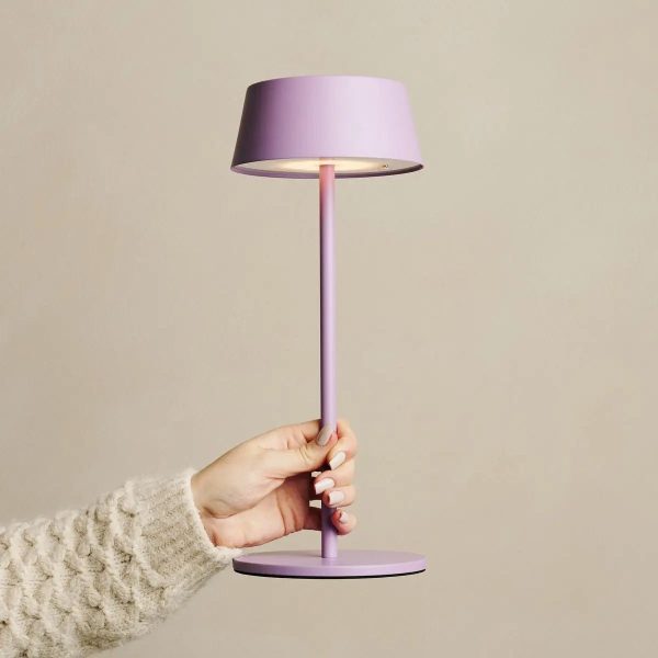 Hugo Violet Lila wiederaufladbarer Tischlampe - stilvoller, dimmbarer Lampe und schnurlos – Bild 5