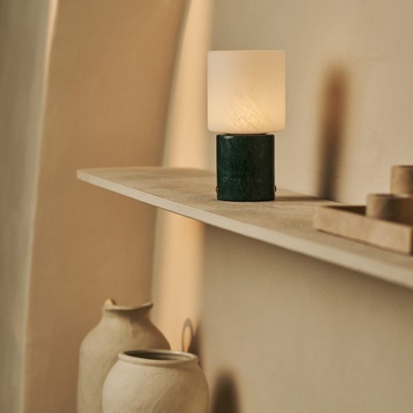 CuYP Green / Verde Alpi - Marmor wiederaufladbare Tischlampe - Schnurlos, USB -wiederaufladbar und bis zu 100 Stunden Laufzeit – Bild 6