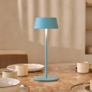 Hugo Amsterdams blaue wiederaufladbare Tischlampe aus Eisen – dimmbar, stilvoll und kabellos