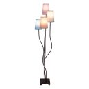 Textilstehleuchte 4-flammig "BOHO" bunt, Stehlampe mit bunten Schirmen, mit E14-Fassung, für Esszimmer, Wohnzimmer, Diele oder Büro, 140 cm hoch