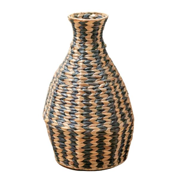 Geflochtene Boho Vase DAYANA schwarz aus Wasserhyazinthe – Bild 6