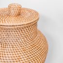 Geflochtene Rattanvase rund – Große Boho Dekovase – Vase hoch & schmal – Bodenvase handgefertigt aus Naturfasern (Ø 30 cm) KIDUNG