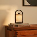 Flussschwarz & grau Holz wiederaufladbare Lampe - dimmbares und schnurloses Licht