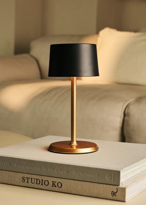 David Black & Gold wiederaufladbare Tischlampe 2 in 1 mit einstellbarer Höhe - dimmbar und kabellos mit 120 Stunden Akku