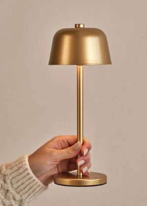 Anton Gold wiederaufladbare Tischlampe | Schlanke und kabellose Beleuchtung