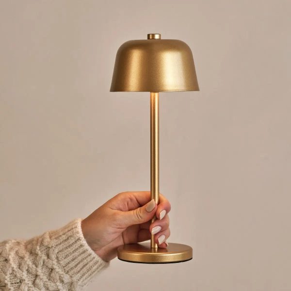 Anton Gold wiederaufladbare Tischlampe | Schlanke und kabellose Beleuchtung