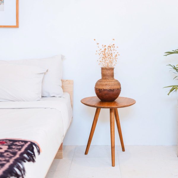 Rattanvase – Holzvase – Vase für Trockenblumen – Kleine Rattanvase – Boho-Dekorvase aus geflochtenem Rattan und Holz (Ø 22 cm) KAMARI braun – Bild 5