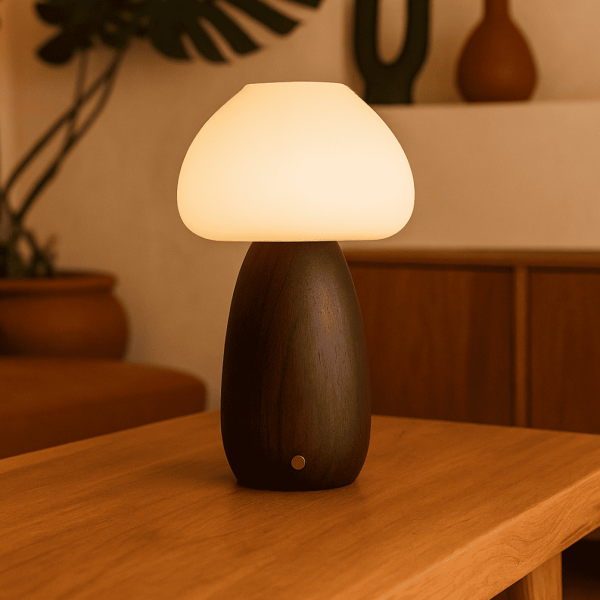 Bären Sie dunkelbraune stilvolle wiederaufladbare Lampe-schnurlos, dimmbar, umweltfreundliches Design – Bild 12