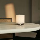 Mauve Cream & Brown / Emaperador Dark - Marmor wiederaufladbare Tischlampe - 3 helle Modi, schnurlos und & mit Wellenlampenschatten -Lampenschirm