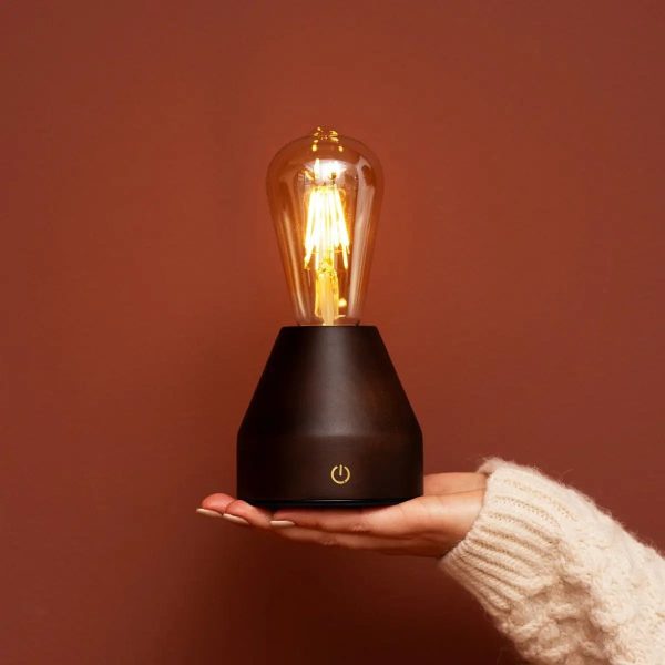 Zavi Dunkelbraune wiederaufladbare LED-Tischlampe – kabellos, dimmbar, 80-Stunden-Akku – Bild 8