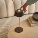 Hugo Mokkabraune wiederaufladbare Tischlampe – stilvoll, dimmbar und kabellos