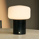 Renoir Black / Nero Marquina - wiederaufladbare Tischlampe Marmor - schnurlos, USB -wiederaufladbar und bis zu 120 Stunden Beleuchtung