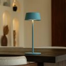 Hugo Amsterdams blaue wiederaufladbare Tischlampe aus Eisen – dimmbar, stilvoll und kabellos
