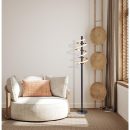 LED-Stehleuchte "BELLEZA", moderne Stehlampe aus Metall und Kunststoff in Schwarz, Gold und Weiß, mit fest verbauten LEDs, 140 hoch, Beleuchtung für Wohnzimmer, Esszimmer, Schlafzimmer oder Büro.