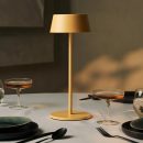 Hugo Amber Yellow Wiederaufladbare Tischlampe aus Eisen – dimmbar, stilvoll und kabellos
