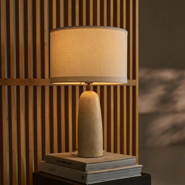 Charlotte Marmorlampe mit Baumwollschirm – Elegante Beleuchtung für Ihr Zuhause – Bild 9