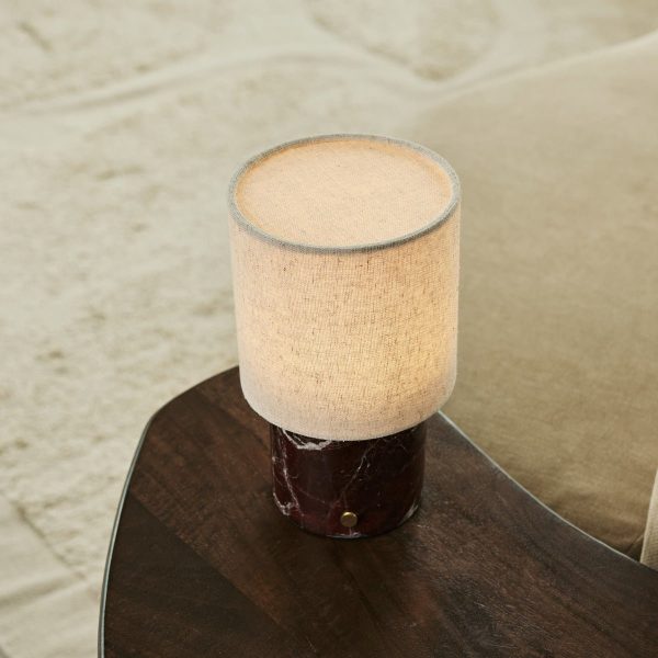 Onoda Red / Rosso Levanto - Marmor wiederaufladbare Tischlampe - mit Wäsche austauschbarer Lampenschatten & wiederaufladbares Design – Bild 5