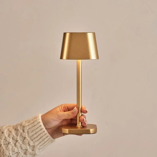 Ava Gold wiederaufladbare Tischlampe | Kabellos, dimmbar und stilvoll – Bild 2
