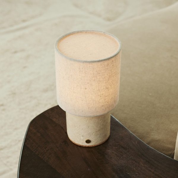 Dou Beige / Travertino Classico - Travertin -wiederaufladbarer Tischlampe - Schnurloses, 3 Lichtmodi und mit läustischer austauschbarer Lampenschirm – Bild 4