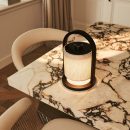 Flussschwarz & grau Holz wiederaufladbare Lampe - dimmbares und schnurloses Licht