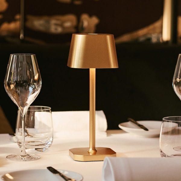 Ava Gold wiederaufladbare Tischlampe | Kabellos, dimmbar und stilvoll – Bild 4