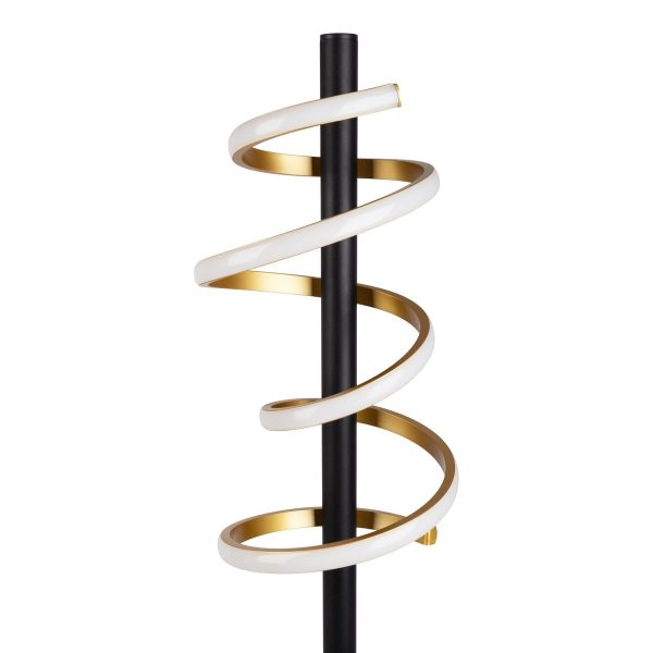LED-Stehleuchte "BELLEZA", moderne Stehlampe aus Metall und Kunststoff in Schwarz, Gold und Weiß, mit fest verbauten LEDs, 140 hoch, Beleuchtung für Wohnzimmer, Esszimmer, Schlafzimmer oder Büro. – Bild 8