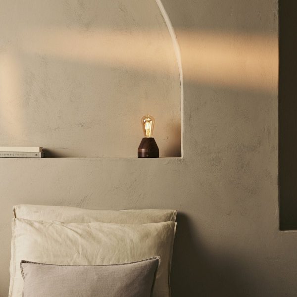 Zavi Walnuss wiederaufladbare LED-Tischlampe-schnurlos, dimmbar, 100-Stunden-Batterie – Bild 5