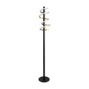 LED-Stehleuchte "BELLEZA", moderne Stehlampe aus Metall und Kunststoff in Schwarz, Gold und Weiß, mit fest verbauten LEDs, 140 hoch, Beleuchtung für Wohnzimmer, Esszimmer, Schlafzimmer oder Büro.