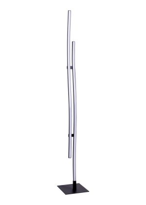 LED Stehleuchte "ONDA" h: 130cm, Stehleuchte, Metall und Kunststoff in Schwarz, integrierte LED, Beleuchtung für Wohnzimmer, Esszimmer oder Büro