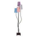 Textilstehleuchte 4-flammig "BOHO" bunt, Stehlampe mit bunten Schirmen, mit E14-Fassung, für Esszimmer, Wohnzimmer, Diele oder Büro, 140 cm hoch