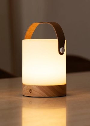 Avery hellbraun wiederaufladbarer Tischlampe-schnurlos, dimmbar und USB-C