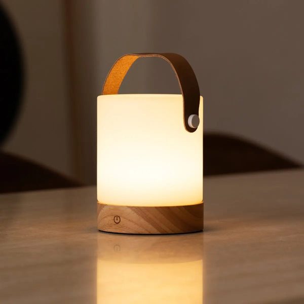 Avery hellbraun wiederaufladbarer Tischlampe-schnurlos, dimmbar und USB-C