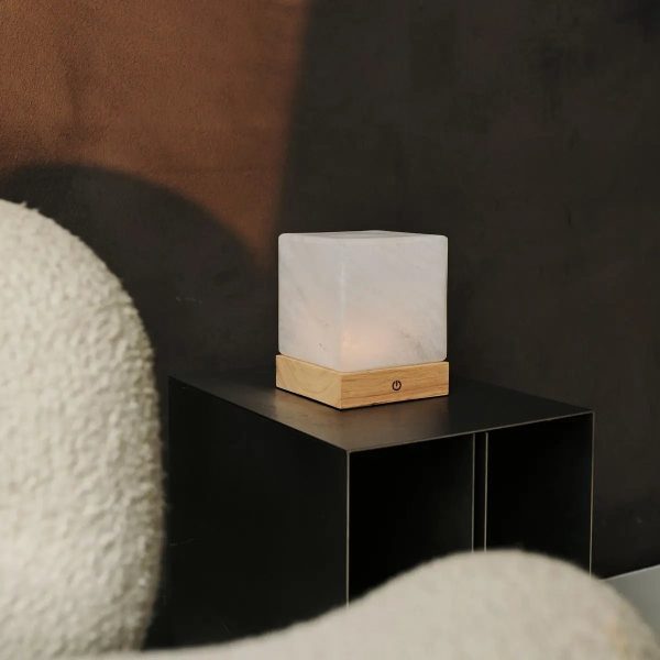 Yce hellbraune schnurlose Holzlampe mit gefrorenem Glas-wiederaufladbar, dimmbar, 100-Stunden-Batterie – Bild 13