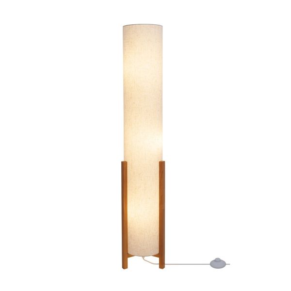 Tischleuchte "MATILDA" klassische Tischlampe mit natürlicher Ausstrahlung durch Holz und Stoffschirm, E27 Fassung, 110 cm hoch – Bild 2