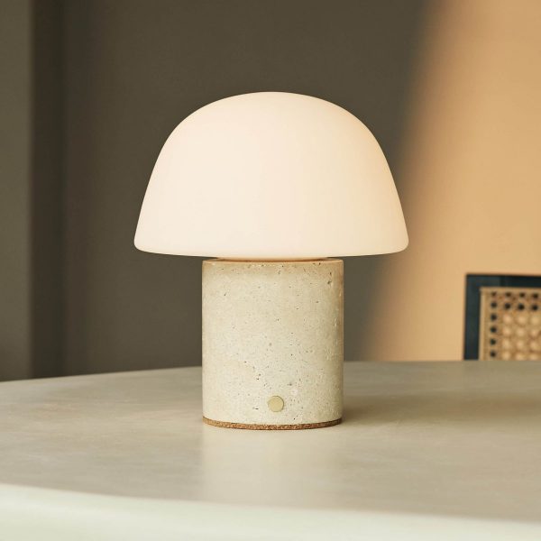 Maes Beige / Travertino Classico - Elegante Travertin -wiederaufladbare Tischlampe, bis zu 120 Stunden Beleuchtung, stilvoll und funktional – Bild 3