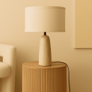 Charlotte Marmorlampe mit Baumwollschirm – Elegante Beleuchtung für Ihr Zuhause