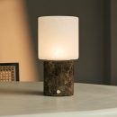 Cuyp Brown / Emperador Dark - Marmor wiederaufladbarer Tischlampe - Schnurlos, USB -wiederaufladbar und bis zu 100 Stunden Laufzeit