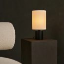 Kiko Black Tischlampe – Gemütliche Schreibtischlampe in Schwarz und Beige mit E27-Fassung
