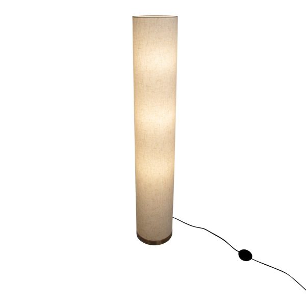 Stehleuchte "BEATE" natur aus Metall und einem Textilschirm in Natur, E27-Fassung, Stehlampe für Esszimmer, Wohnzimmer, Diele oder Büro, ca. 110 cm hoch – Bild 3
