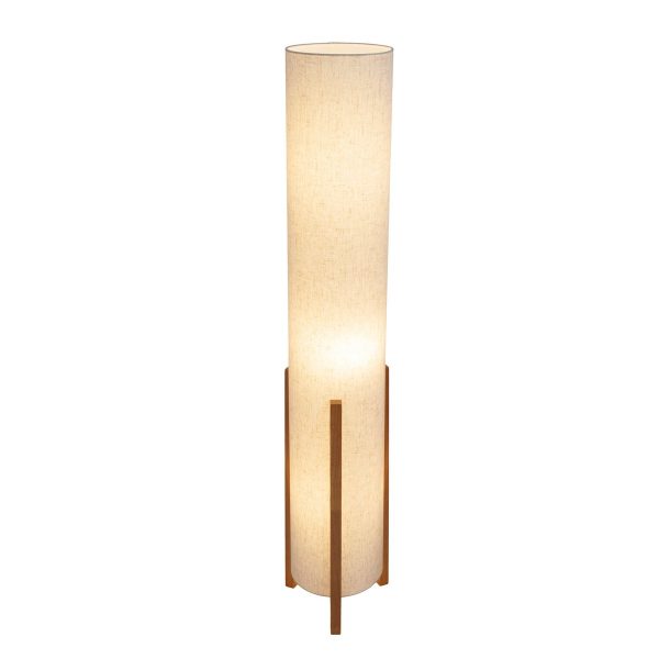 Tischleuchte "MATILDA" klassische Tischlampe mit natürlicher Ausstrahlung durch Holz und Stoffschirm, E27 Fassung, 110 cm hoch – Bild 6