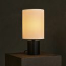 Kiko Black Tischlampe – Gemütliche Schreibtischlampe in Schwarz und Beige mit E27-Fassung