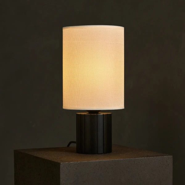 Kiko Black Tischlampe – Gemütliche Schreibtischlampe in Schwarz und Beige mit E27-Fassung – Bild 5